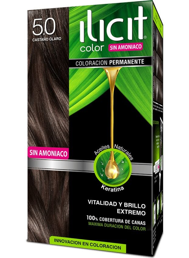 ILICIT Tintura Sin Amoniaco 5.0 Castaño Claro Farmex-Pluxee-Persistente